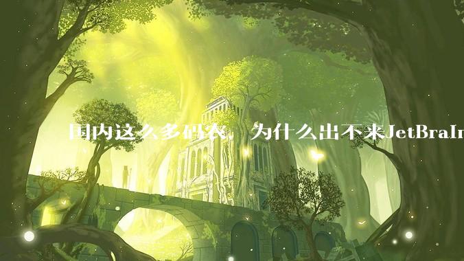 国内这么多码农，为什么出不来JetBrains, MathWorks这样的公司？